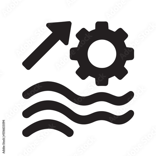 Renewable Energy Illustration: A clean-cut illustration depicts the confluence of wind energy, mechanical cog, and rising prospects.