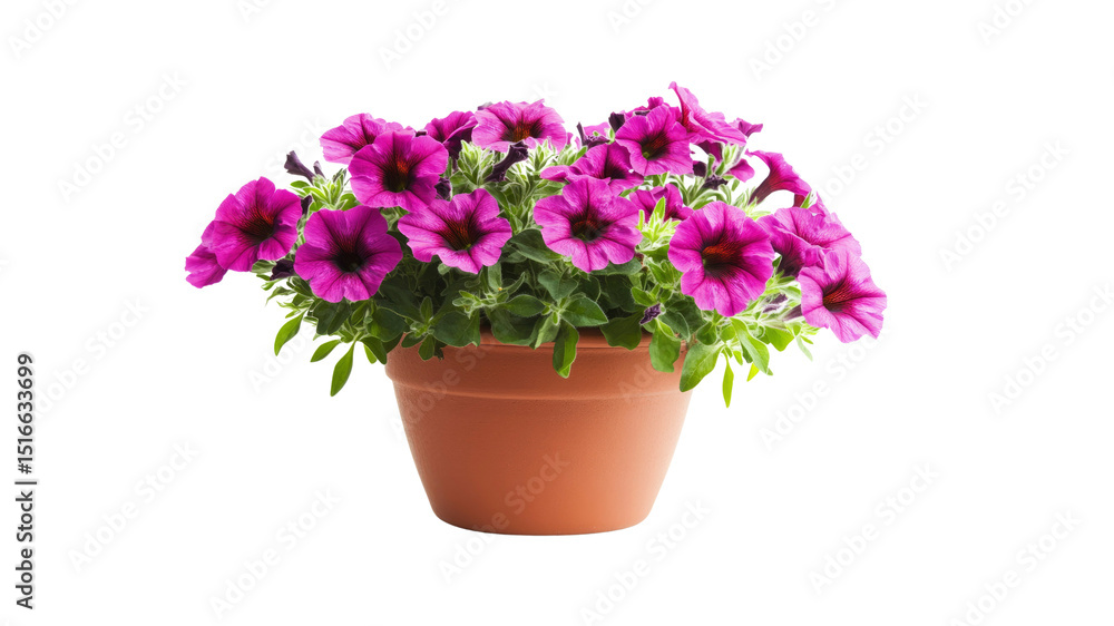 Vibrant Pink Petunias in Terracotta Pot Vibrant Pink Petunias in Terracotta Pot