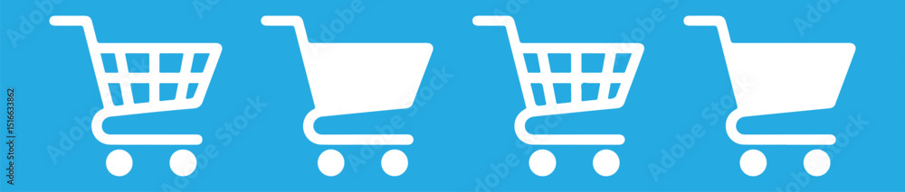 Shopping Cart Icon Vector Outline – Blue Background Retail Trolley Symbol for E-commerce, Supermarket, and Online Shopping Shopping Cart Icon Vector Outline – Blue Background Retail Trolley Symbol for E-commerce, Supermarket, and Online Shopping
