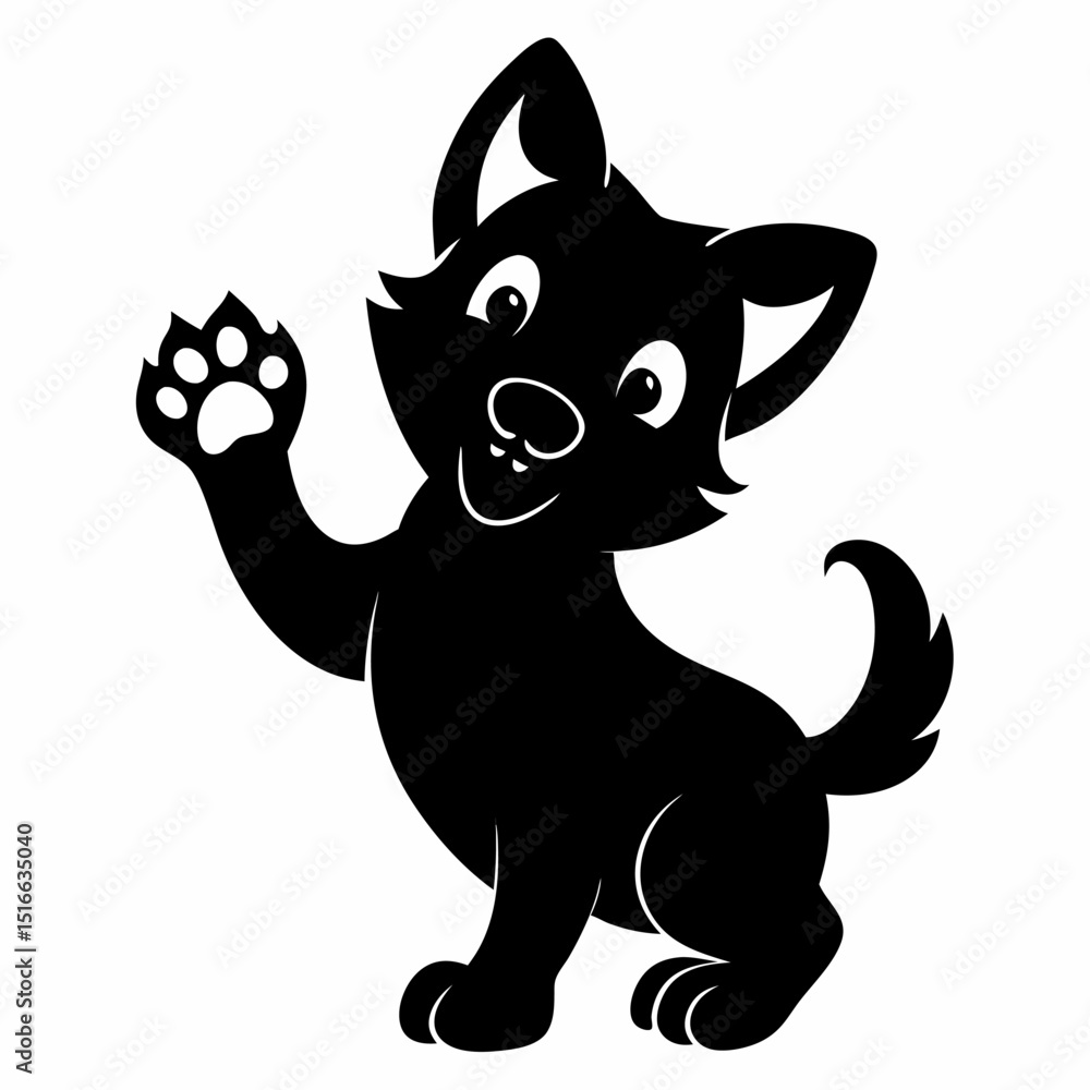 Fototapeta premium black cat cartoon