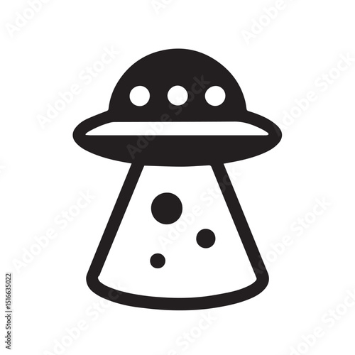 Mysterious Encounter: A minimalist illustration of a flying saucer, with its classic disc shape and glowing underbelly, soaring through the unknown. It's a captivating symbol of the cosmos