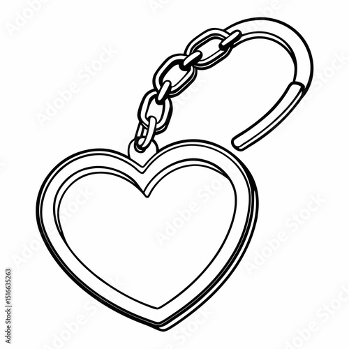 Heart-Shaped Keychain Illustration  A Simple Design for Valentine's Day or Anniversary Gifts