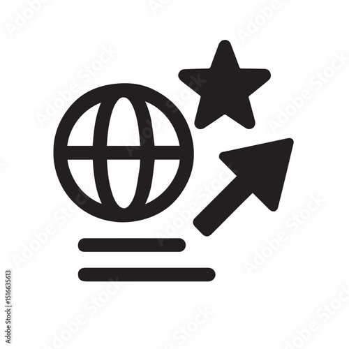 Global Ambition: An illustration features a globe, star, and rising arrow symbolizing global reach, ambition, and growth potential.