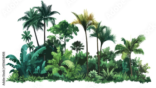 Lush Tropical Forest Vegetation for Eco-Friendly Designs