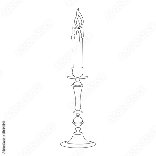 Candle line art vector design. Candle outline illustration design.