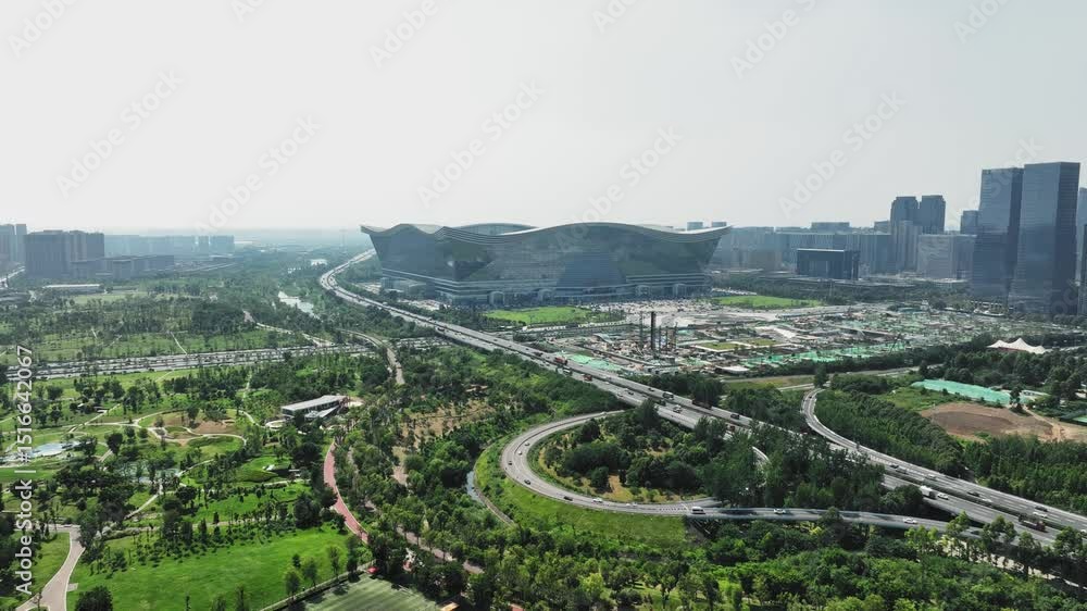 Global center chengdu with traffic and urban landscape Global center chengdu with traffic and urban landscape