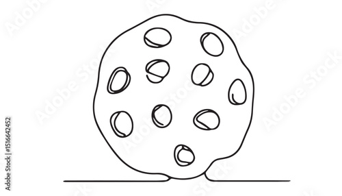 Continuous one single minimal line drawing cookies