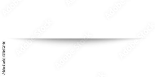 Paper sheet shadow effect. 3D line edge shape. Transparent realistic sheet dividers. Web banner vector drop soft shadows.