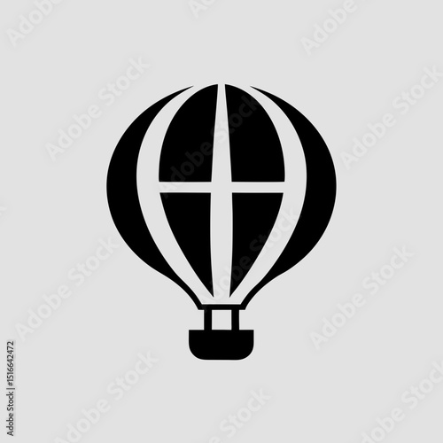 Air balloon travel scene vector illustration