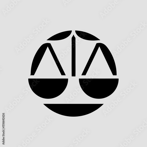 Justice and law scale icon vector illustration