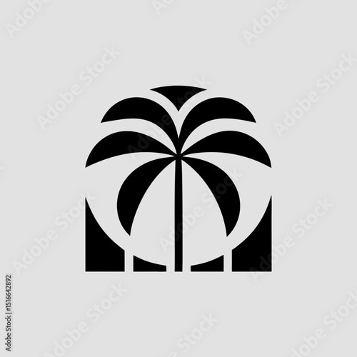 Palm tree with summer vibe vector illustration
