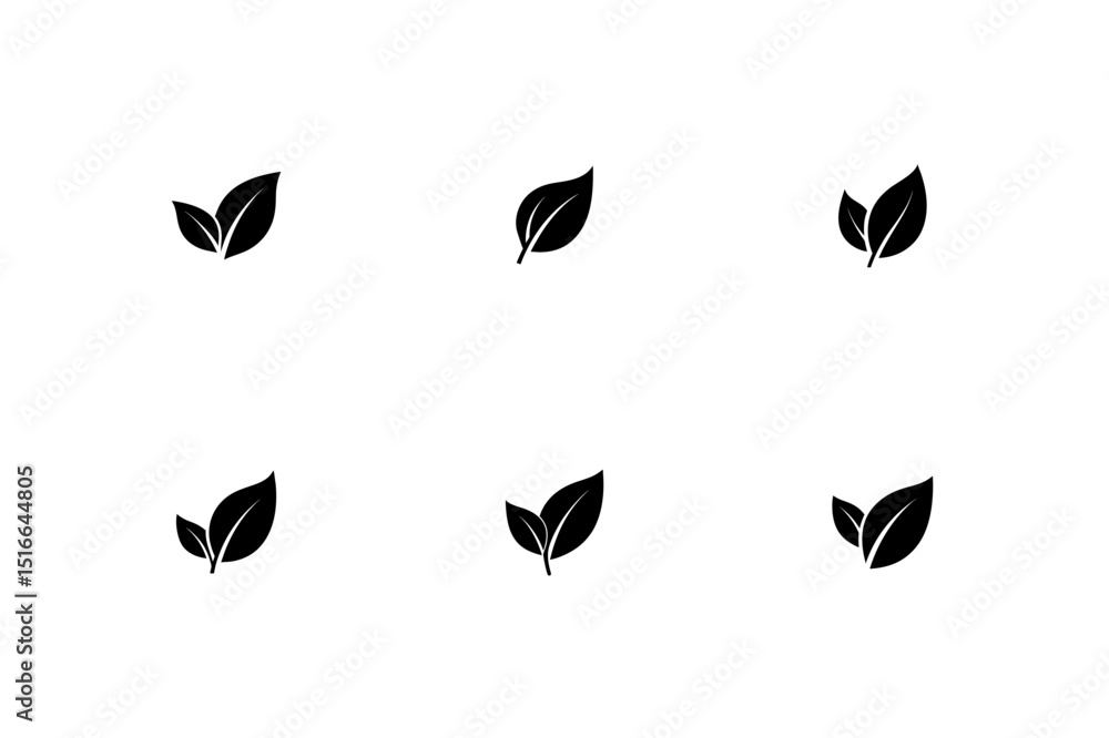 eco icon green leaf silhouette vector art eco icon green leaf silhouette vector art