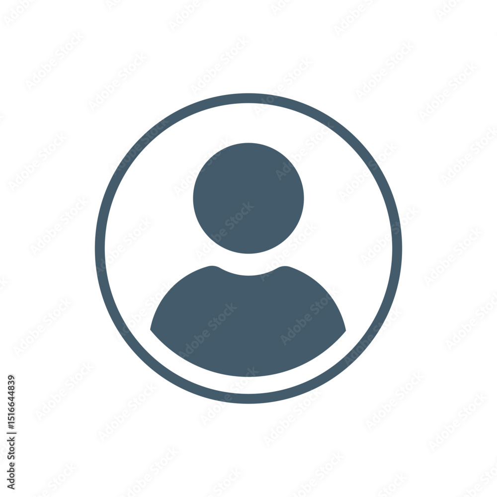 Dark Gray Circle User Icon on White Background Dark Gray Circle User Icon on White Background