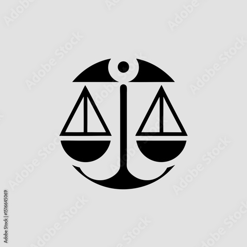Minimal justice scale icon vector illustration