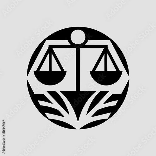 Traditional justice balance scale vector illustration
