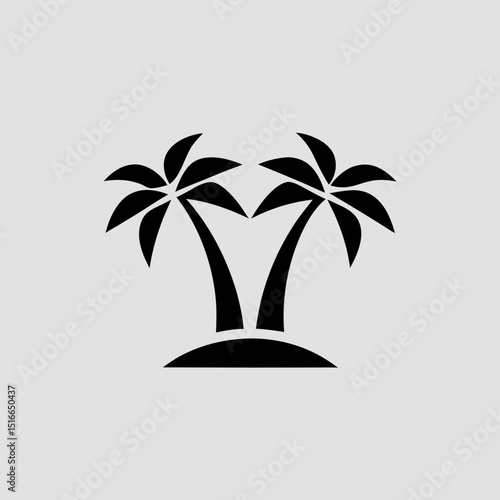 Abstract island with palm tree vector illustration