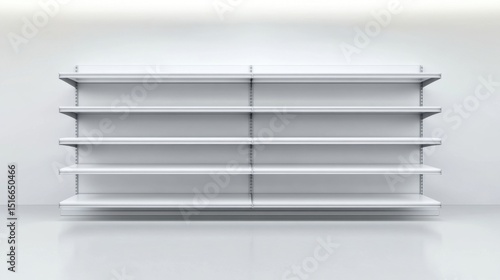 Empty retail shelves ready for stock.