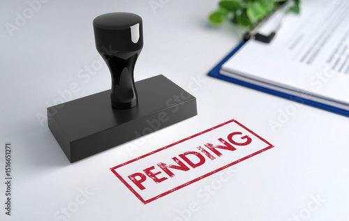 Stamp with Pending text - 3D Illustration
