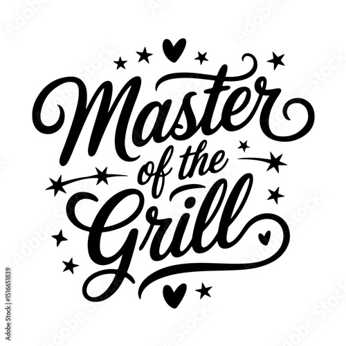 Master of the Grill. Dad Life Quote Vector Design Isolated on White Background