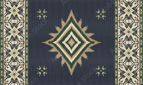 American tribal ethnic native pattern.Traditional Navajo,Aztec,Apache,Southwest and Mexican style fabric pattern.Abstract vector motifs pattern.For fabric,clothing,blanket,carpet,woven,wrap,decoration