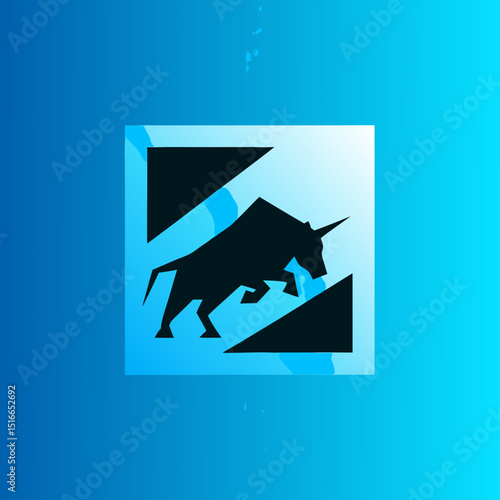 angry bull logo geometric 