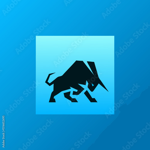 angry bull logo geometric 