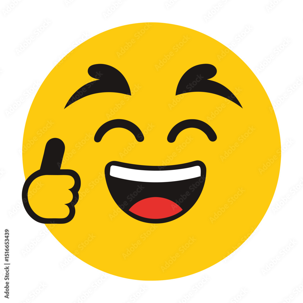 Fototapeta premium winking face emoji giving thumbs up.