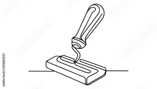 Continuous one single minimal line drawing painting tools