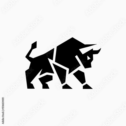 angry bull logo geometric 