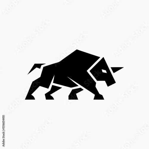 angry bull logo geometric 