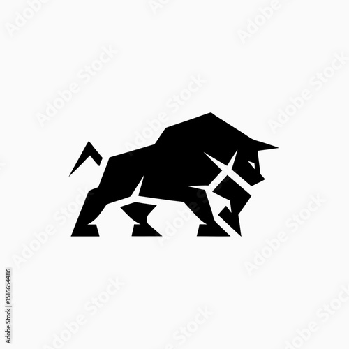 angry bull logo geometric 