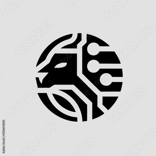 Modern tech-inspired cheetah logo vector illustration