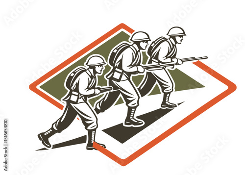 solders people in action