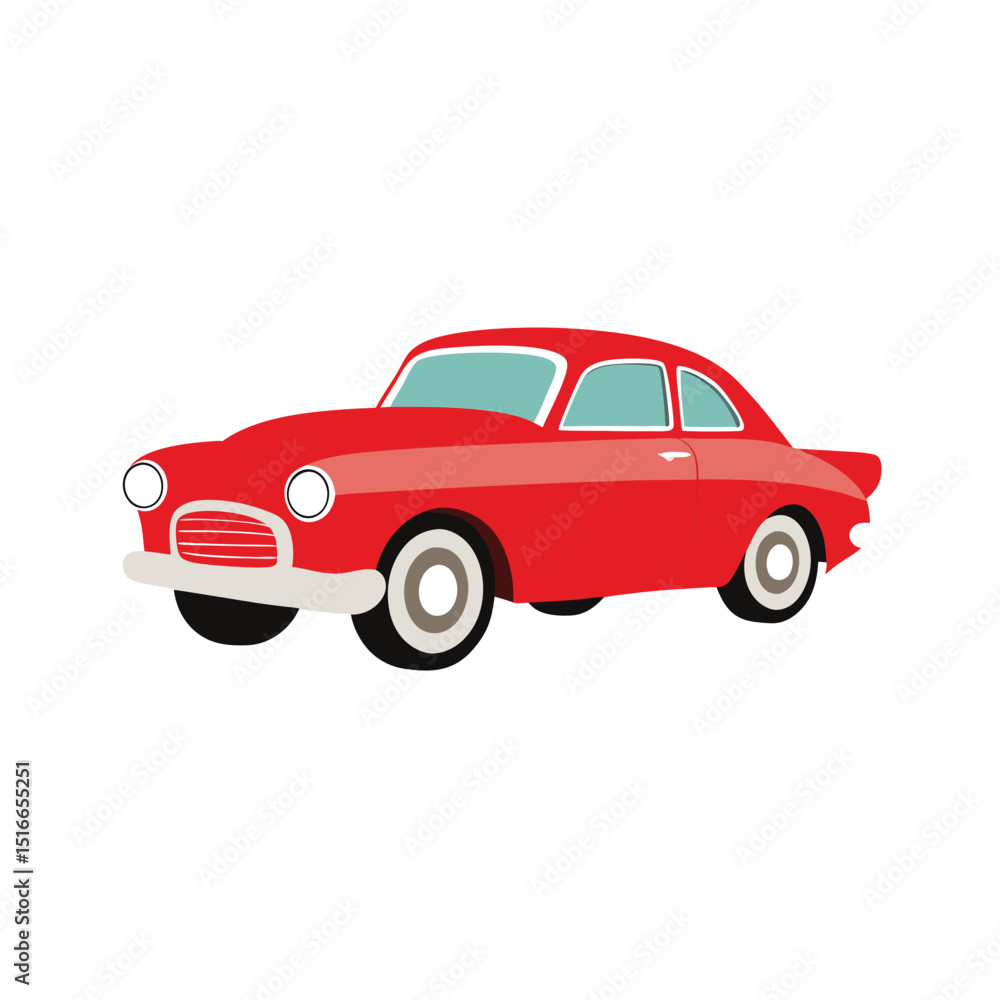 Fototapeta premium Classic Vintage Car Illustration – with white background