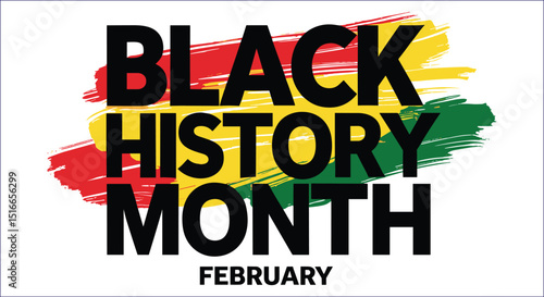 Black History Month Bold Text With Pan African Colors Background Decoration