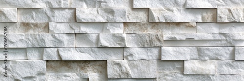 White stone veneer wall, rectangular blocks