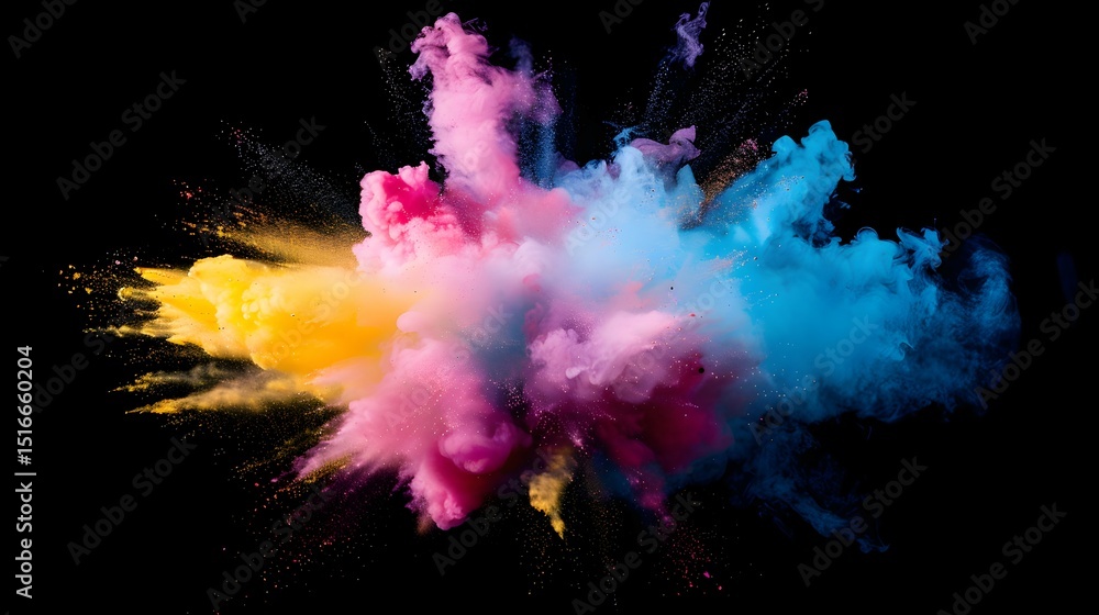 Obraz premium Abstract Background of Exploding Colorful Powder Explosion
