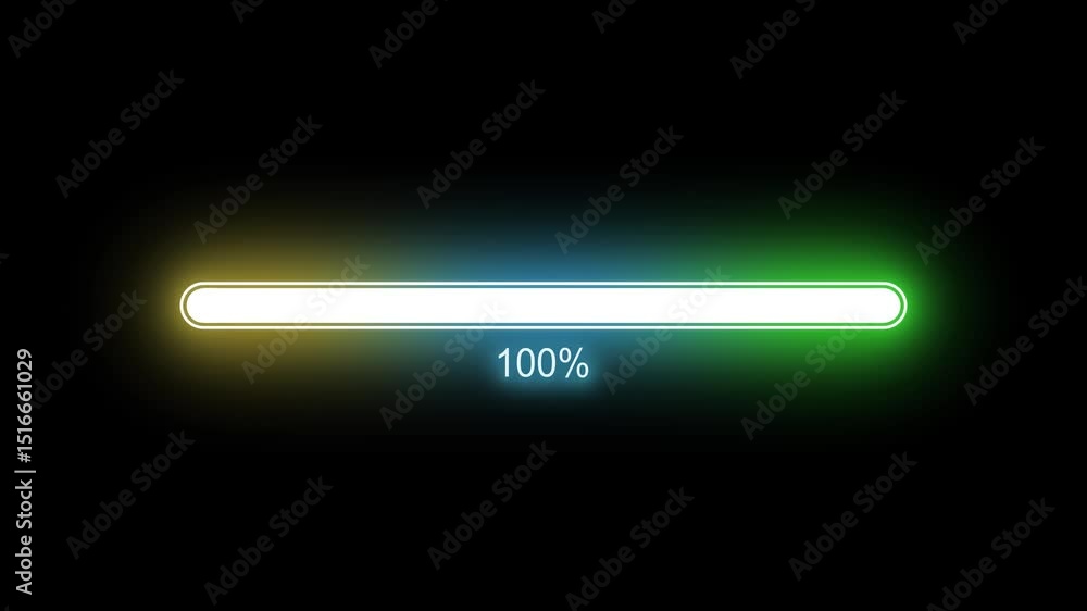 Glowing Neon Light Loading Animation, Looping Neon Progress Bar Animation Glowing Neon Light Loading Animation, Looping Neon Progress Bar Animation