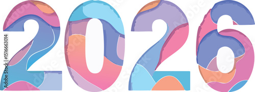 Minimalist 2026 numbers in a modern gradient style. Ideal for trendy branding, annual reports, and digital projects.