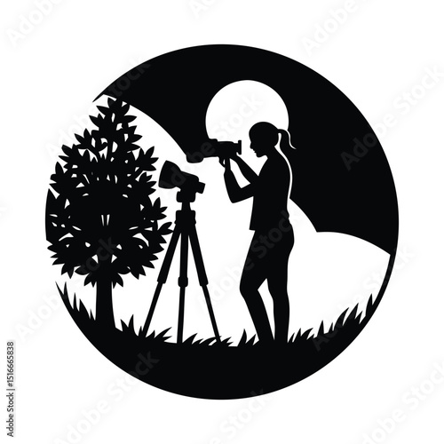 sunset photoshoot vector silhouette