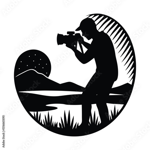 sunset photoshoot vector silhouette