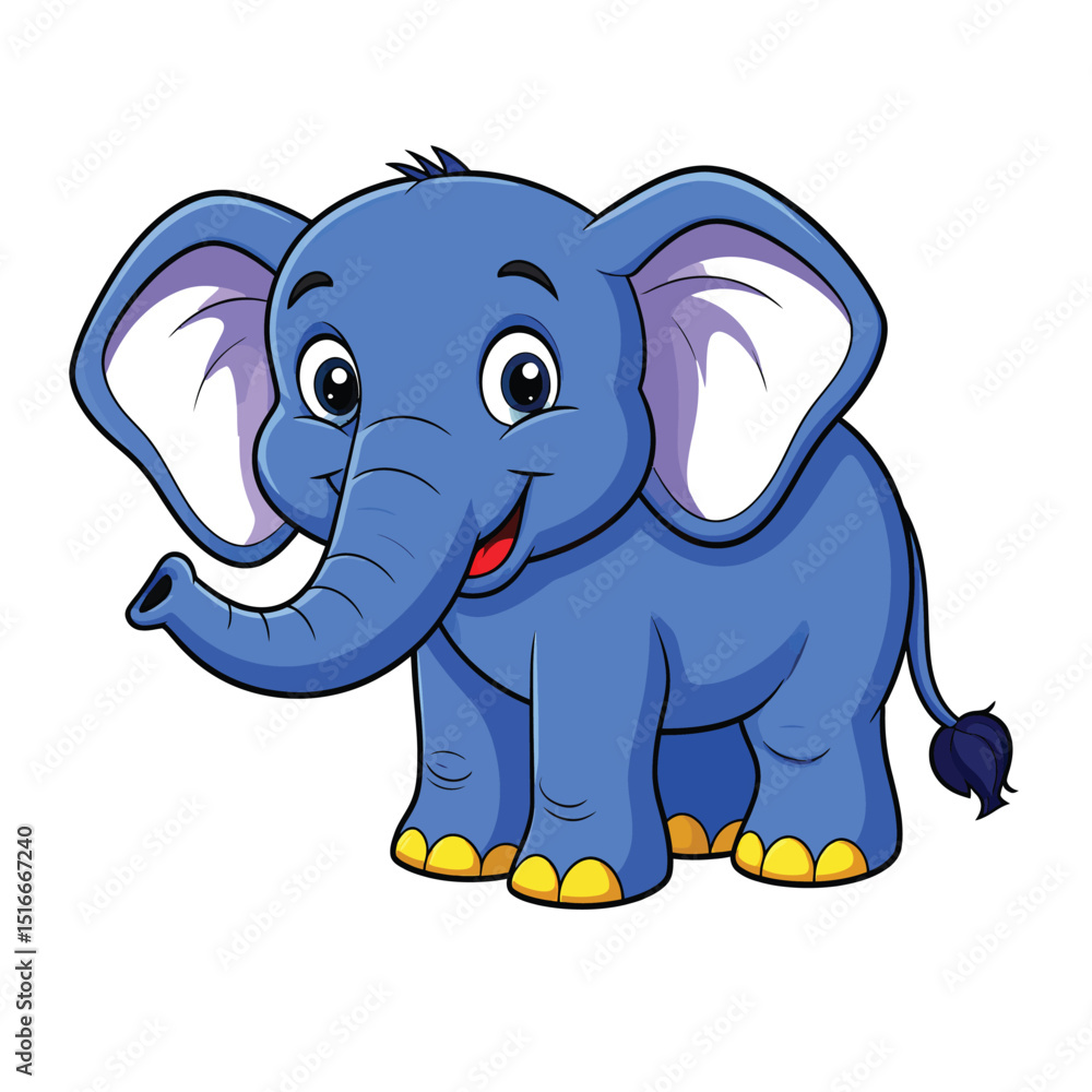 Fototapeta premium Adorable Colorful Elephant Icon Illustrations