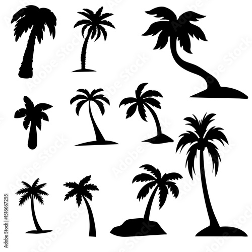 Set Of 10 Tree Vector File