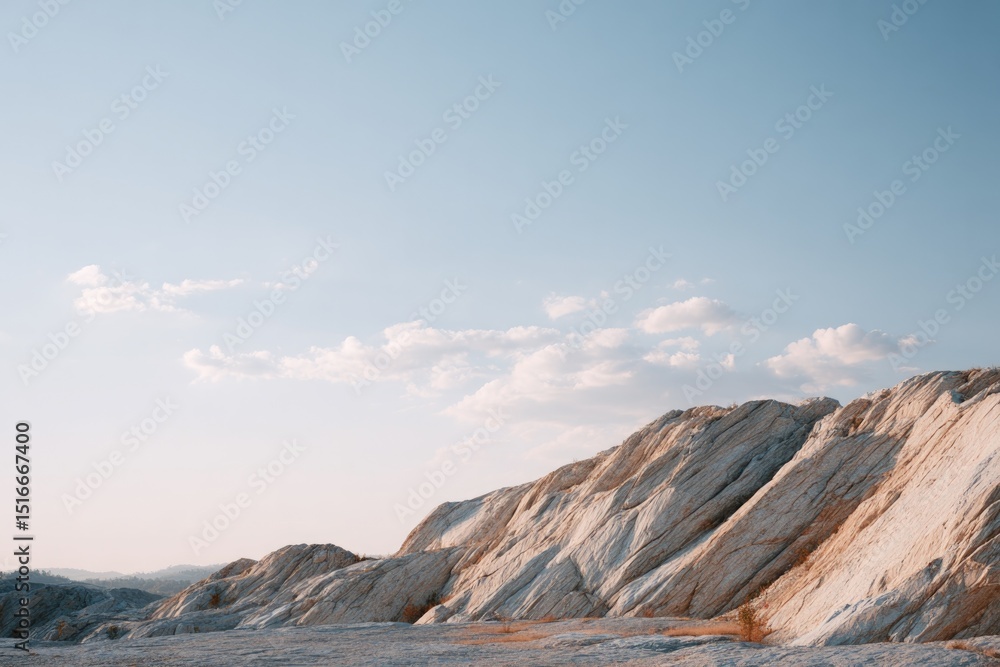 Obraz premium serene quarry landscape with untouched stone formations minimalistic tones highlight vast open expanse