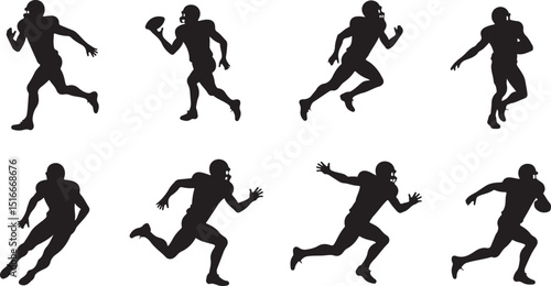 Wallpaper Mural American football player silhouette vector. Torontodigital.ca