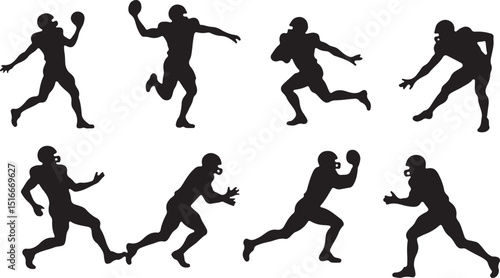 Wallpaper Mural American football player silhouette vector. Torontodigital.ca