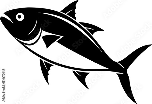 Detailed Amberjack Fish Illustration A Predatory Saltwater Species with Striking Coloration and Dynamic Design for Marine Life Projects