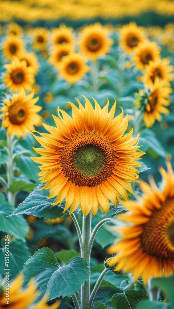 Vibrant Sunflower Field in Full Bloom Vibrant Sunflower Field in Full Bloom