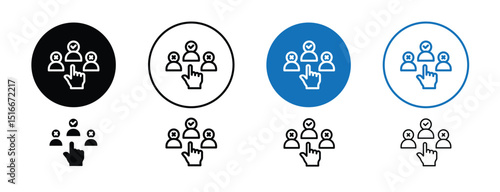 Set of colored pixel perfect Candidate selection icon with 1 unexpanded, 1 silhouette, Symbolic icon of candidate selection process in recruitment or HR.