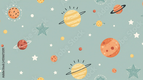 Dreamy Sky Doodle Background